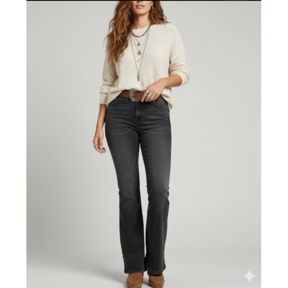 We The Free Black Flare Jeans Womens Size 34 Boho Antiquewash NWT - Picture 8 of 16